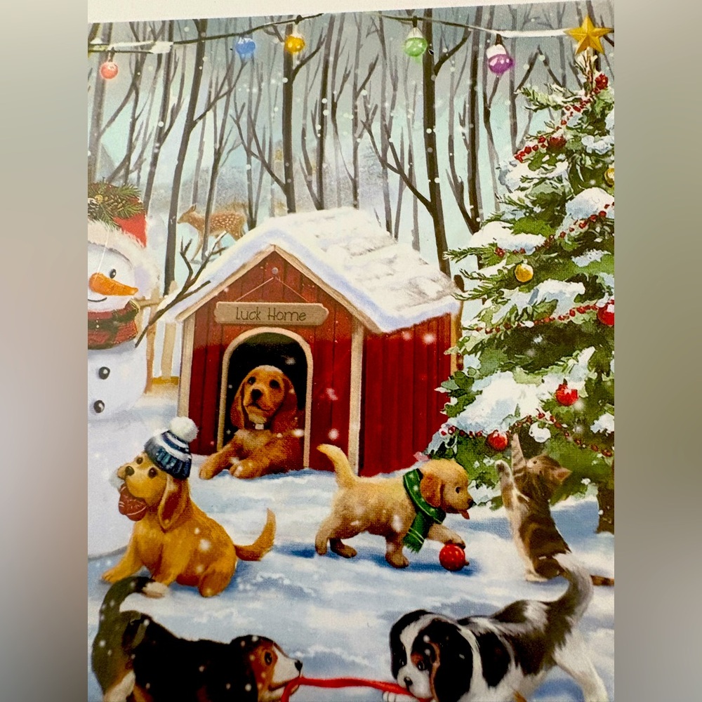 Puzzle cute animals Cristmas